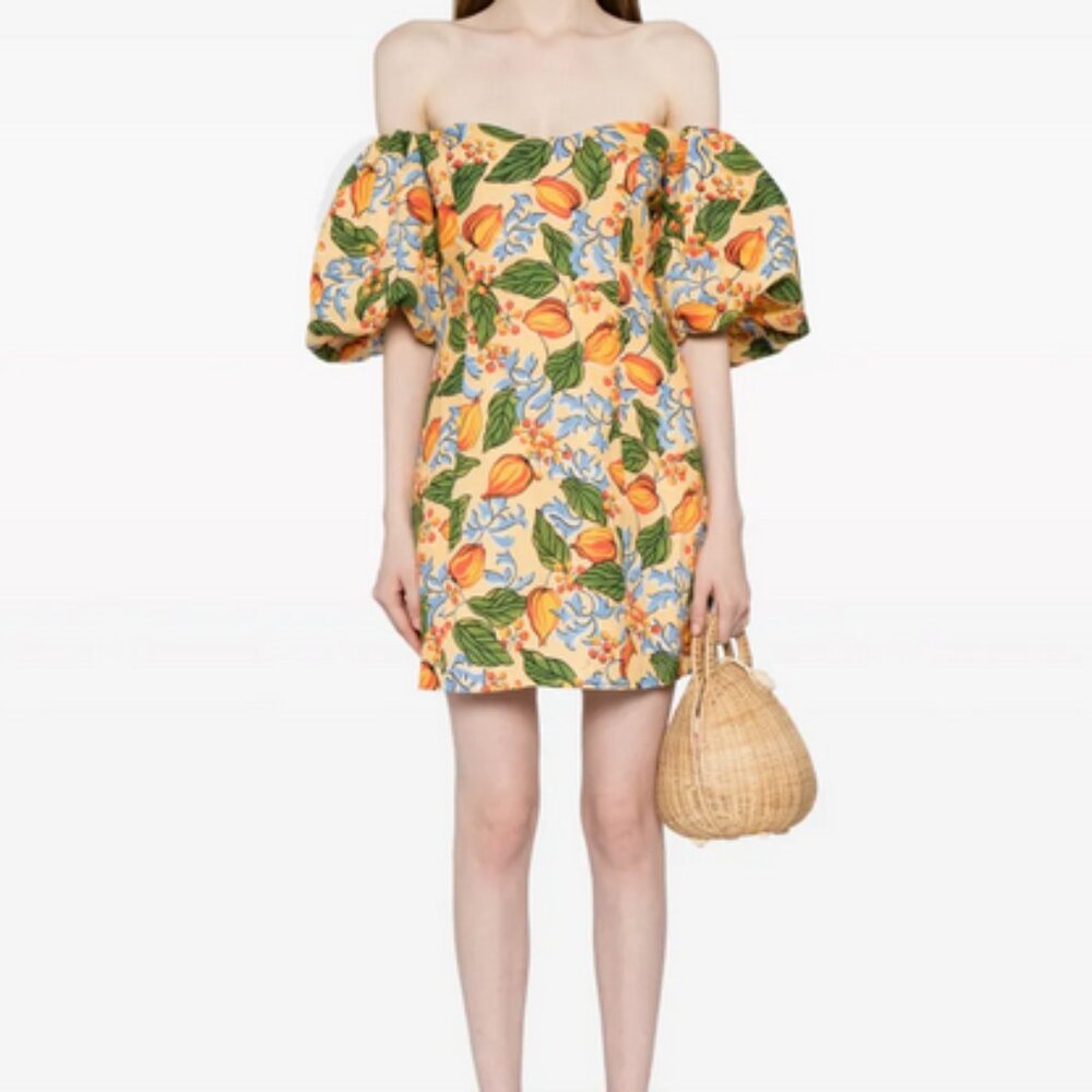 Rhode  Dali Floral-Print Off-Shoulder Minidress Size 6
